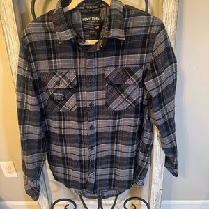 Howitzer Patriot Plaid Flannel Shirt Mens M Button Up Tactical Patch